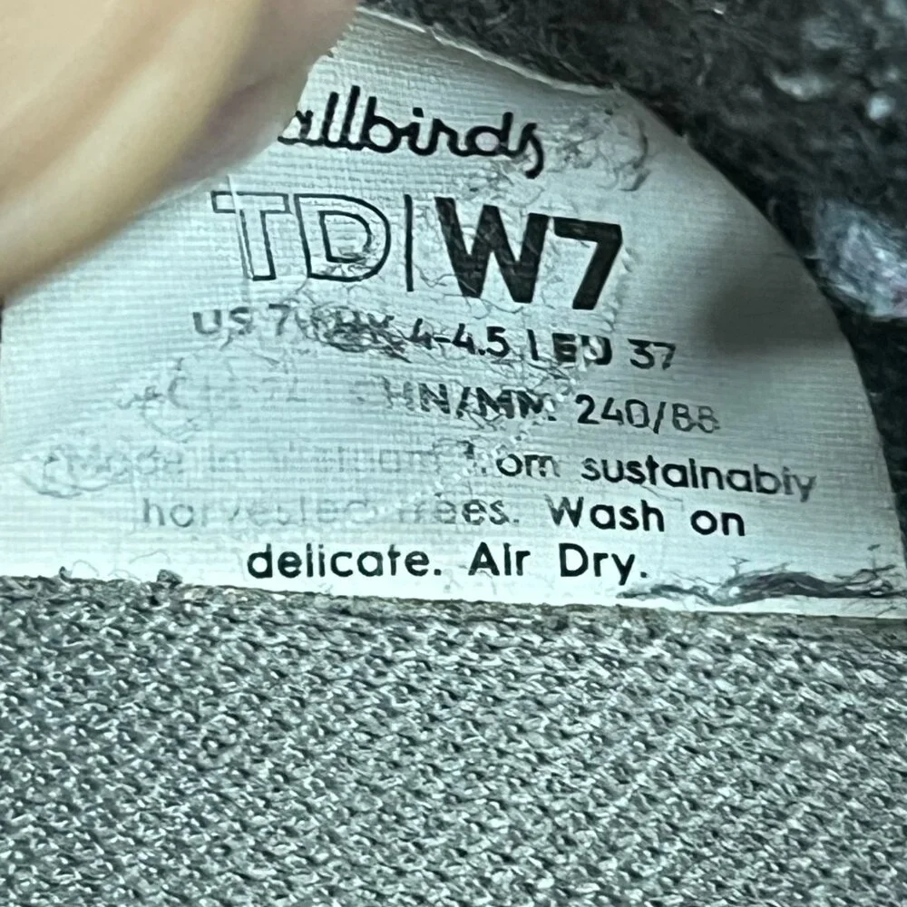 Allbirds Tree Dasher 1 Women's Black Athletic Running Shoes Size 7‎